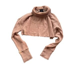 Out‎ From Under Urban Outfitters Cropped Turtleneck Sweater Dusty Rose XS